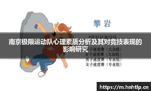 南京极限运动队心理素质分析及其对竞技表现的影响研究